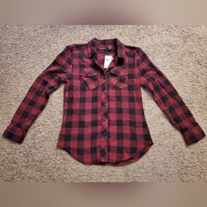 Black and Burgundy Flannel Shirt Canyon Creek size Small